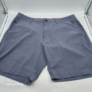 7 Diamonds Aeroplane Performance Shorts Mens 34 Grey Blue Stretch STS7-1167